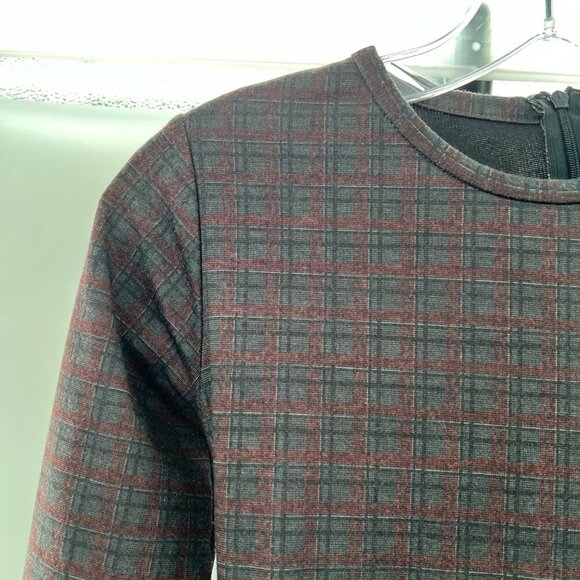 Zara Women's Plaid Midi Bodycon Dress Long Sleeve Multicolor Size Small - Picture 5 of 8